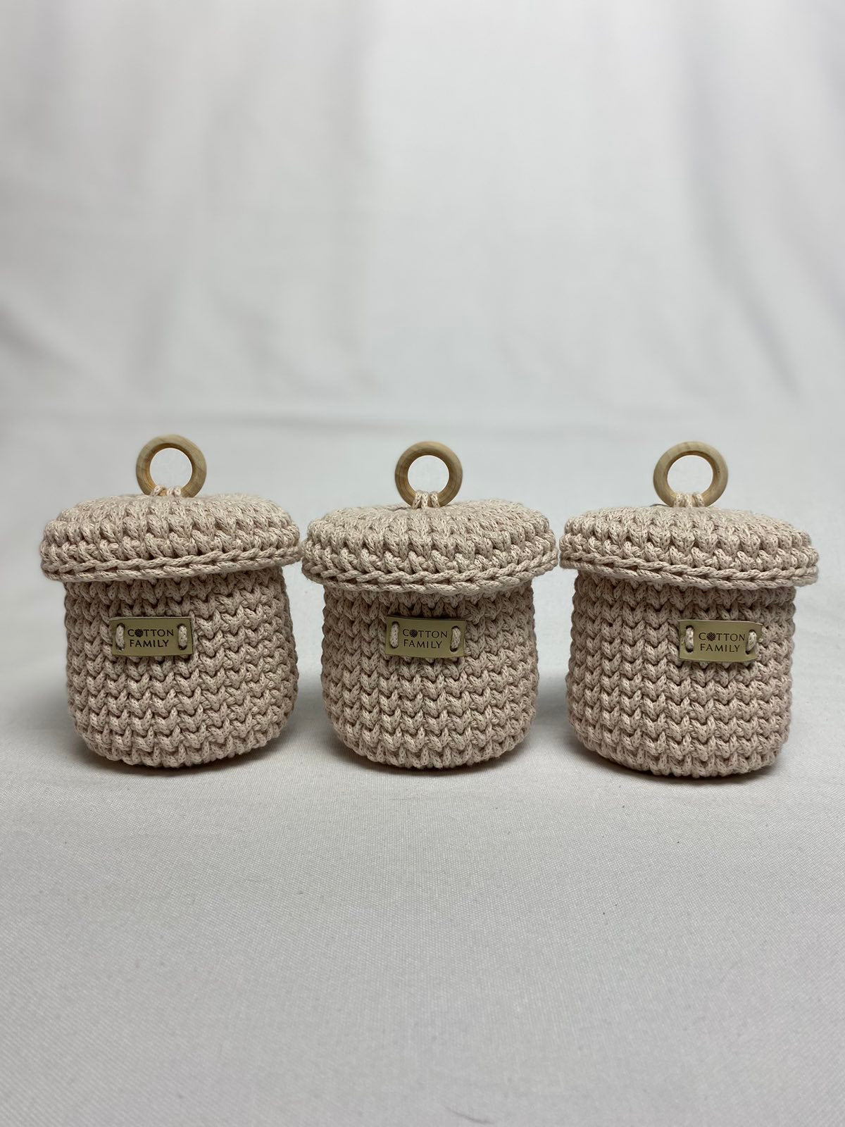 "RING" 3 Round MINI-Organizer Lidded Baskets