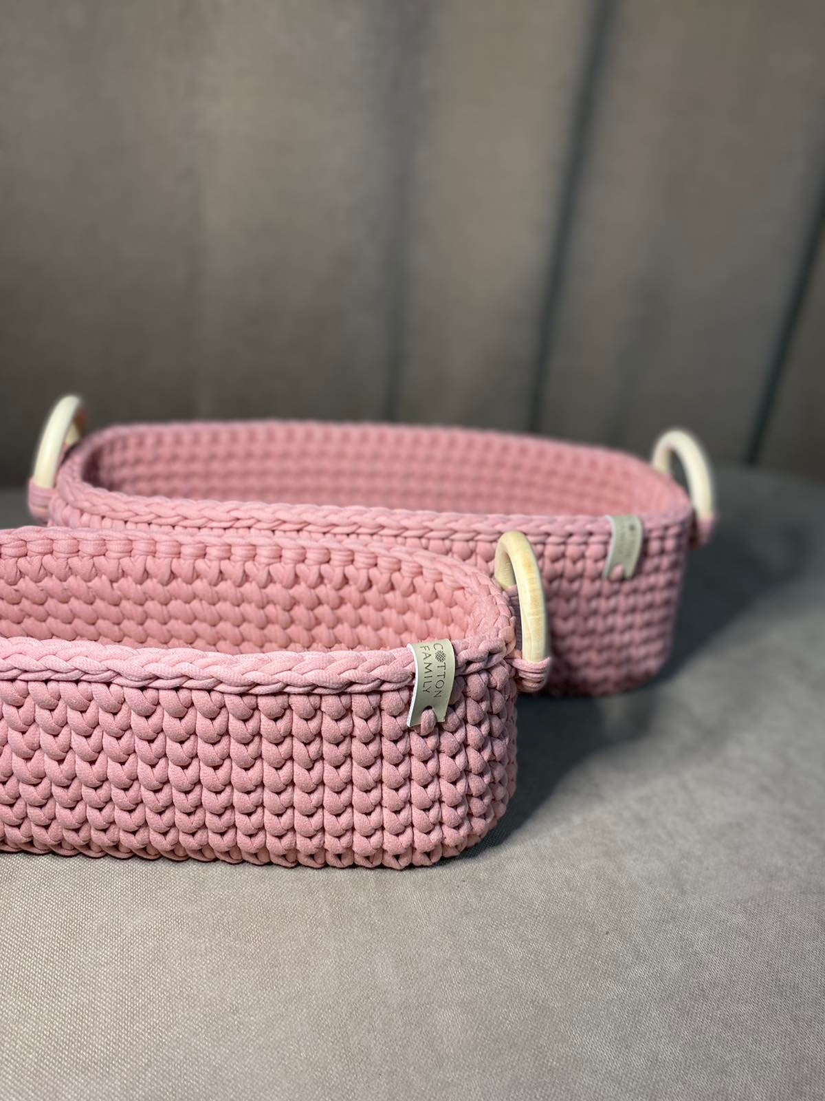 "WOODLOOP" Set of 2 Organizer Baskets