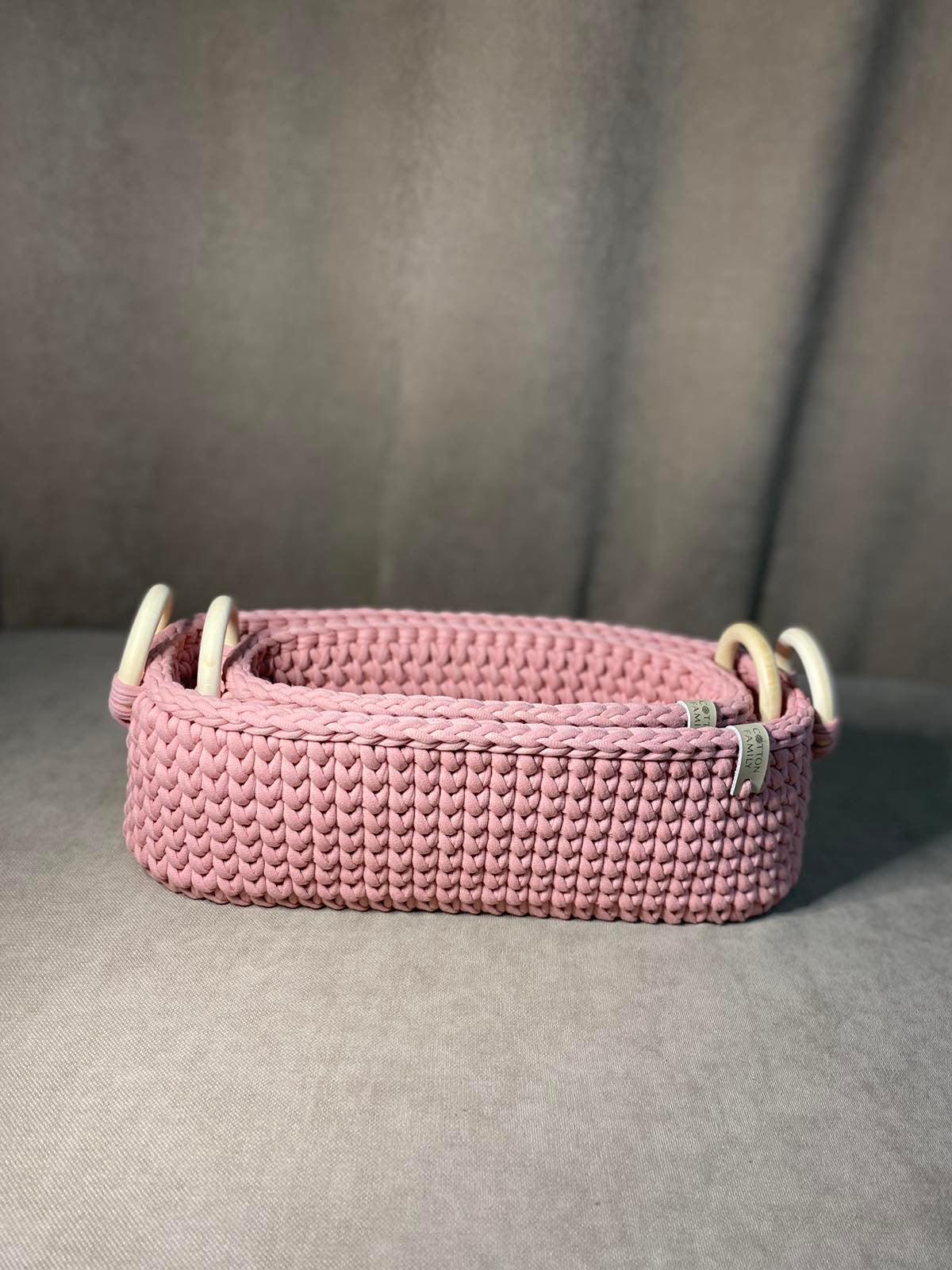 "WOODLOOP" Set of 2 Organizer Baskets