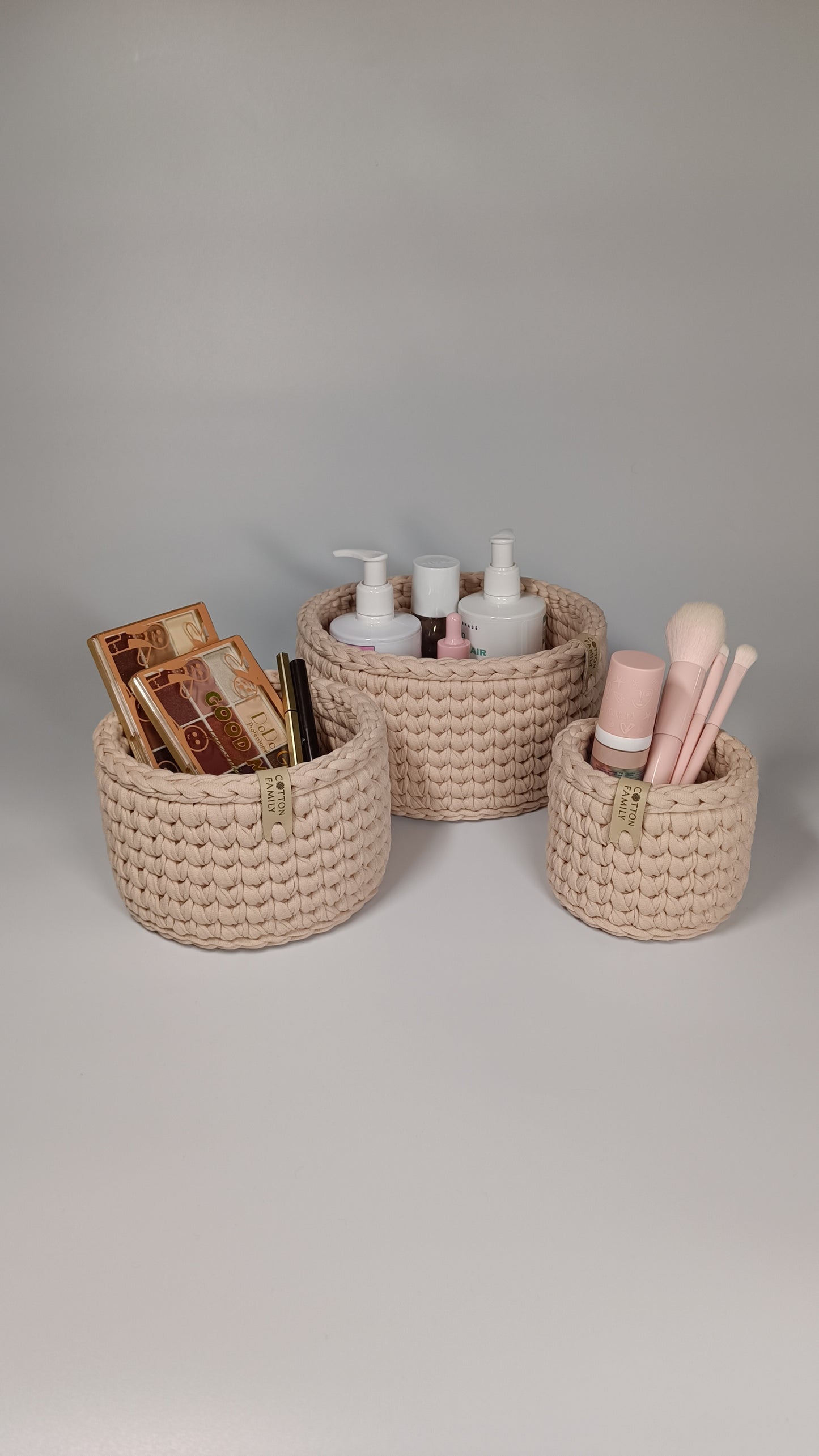 "CLASSIC"  Set of 3 Round Organizer Baskets
