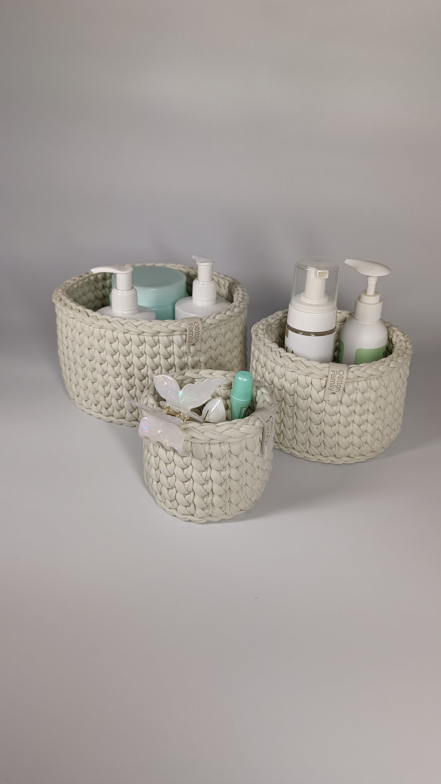 "CLASSIC" Set of 3 Round Organizer Baskets