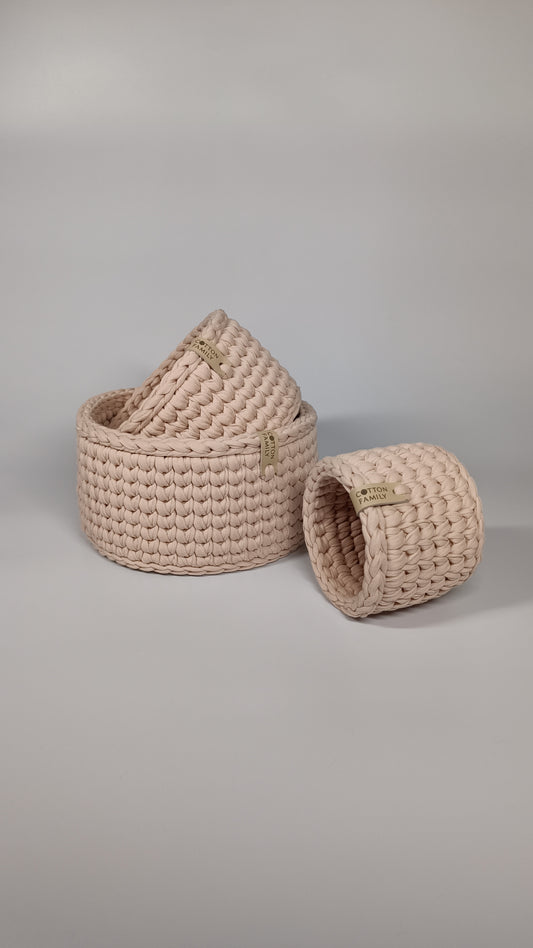 "CLASSIC"  Set of 3 Round Organizer Baskets