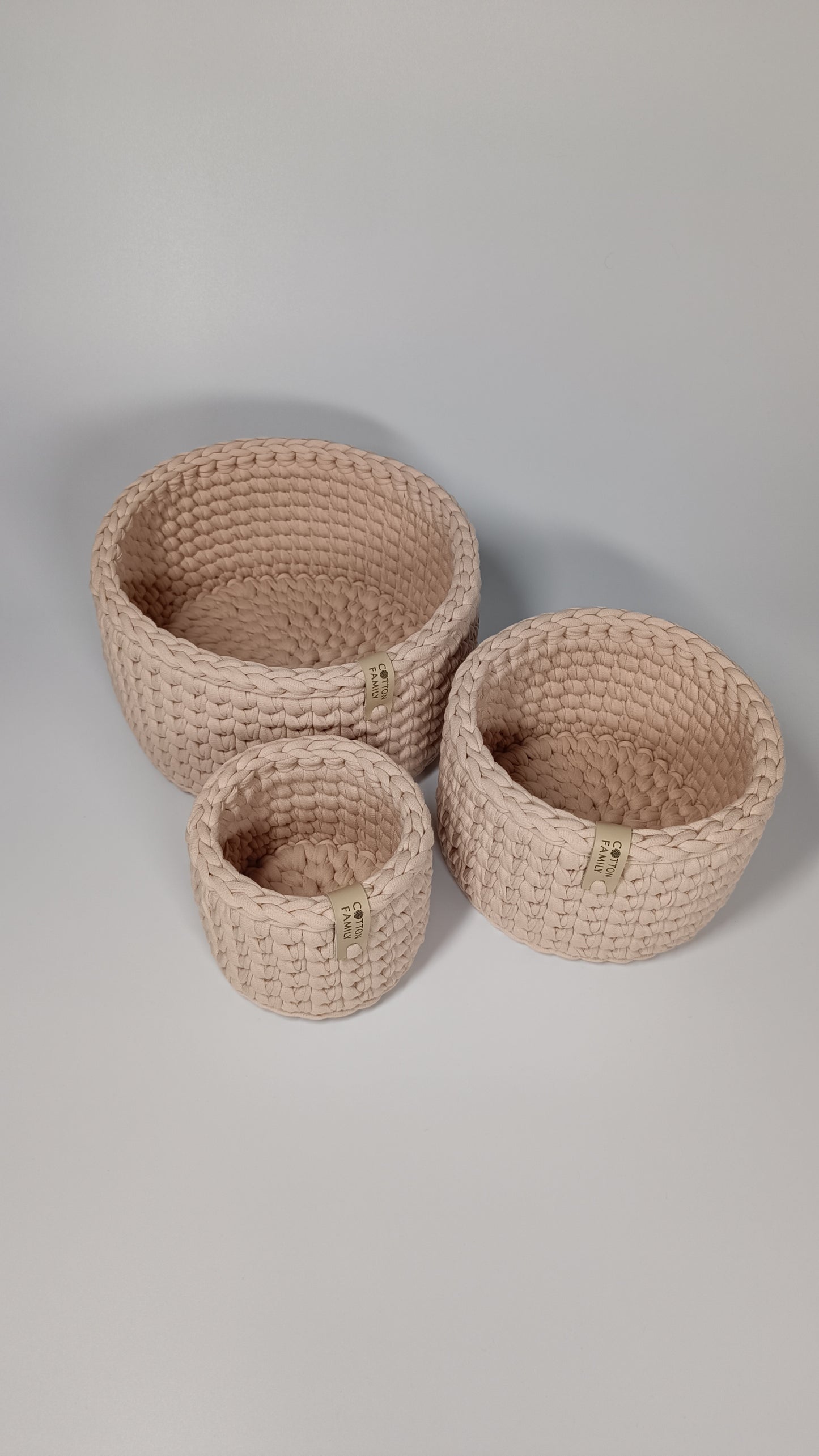 "CLASSIC"  Set of 3 Round Organizer Baskets