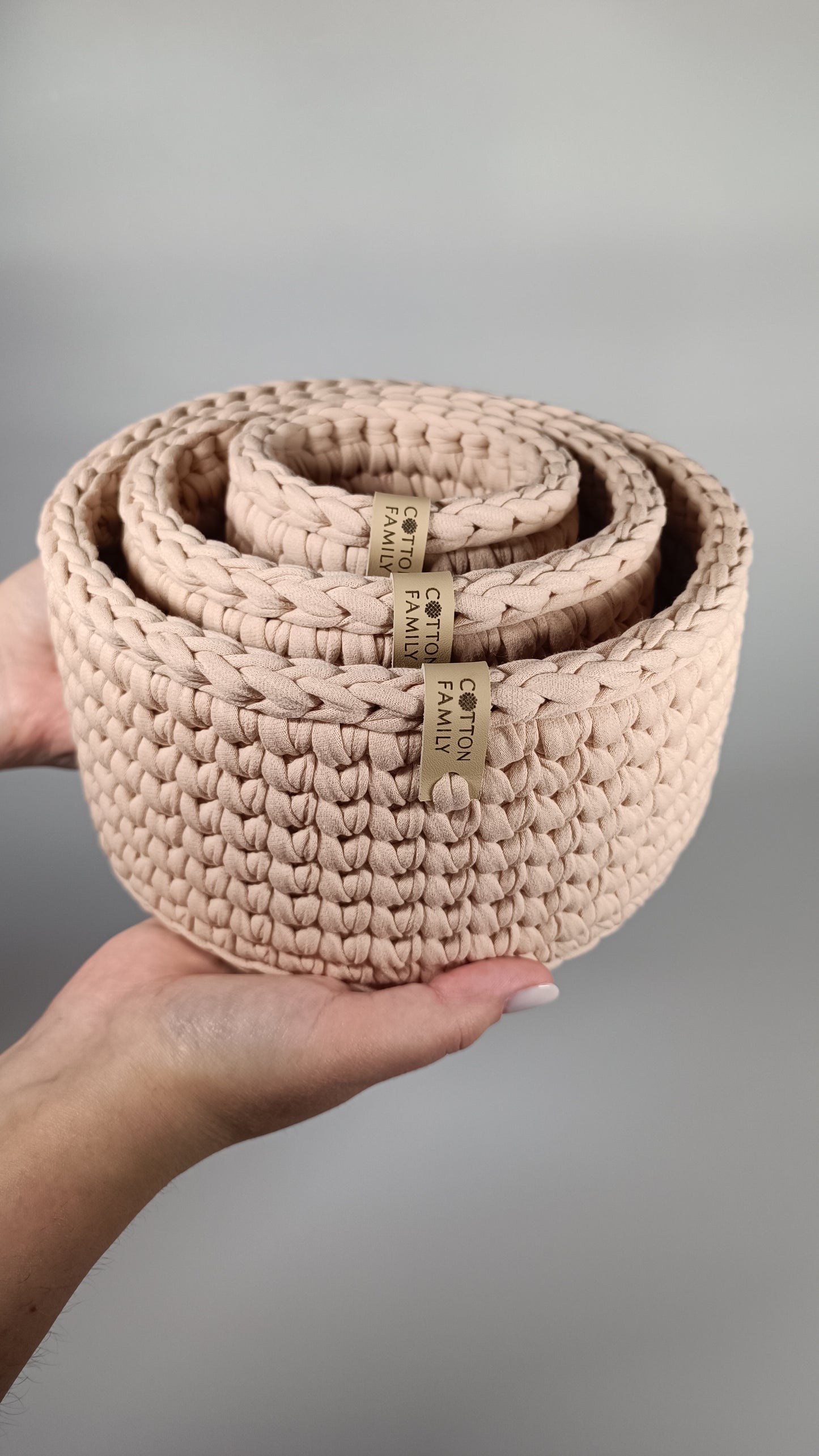 "CLASSIC"  Set of 3 Round Organizer Baskets