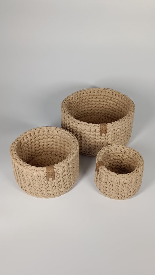 "CLASSIC" Set of 3 Round Organizer Baskets
