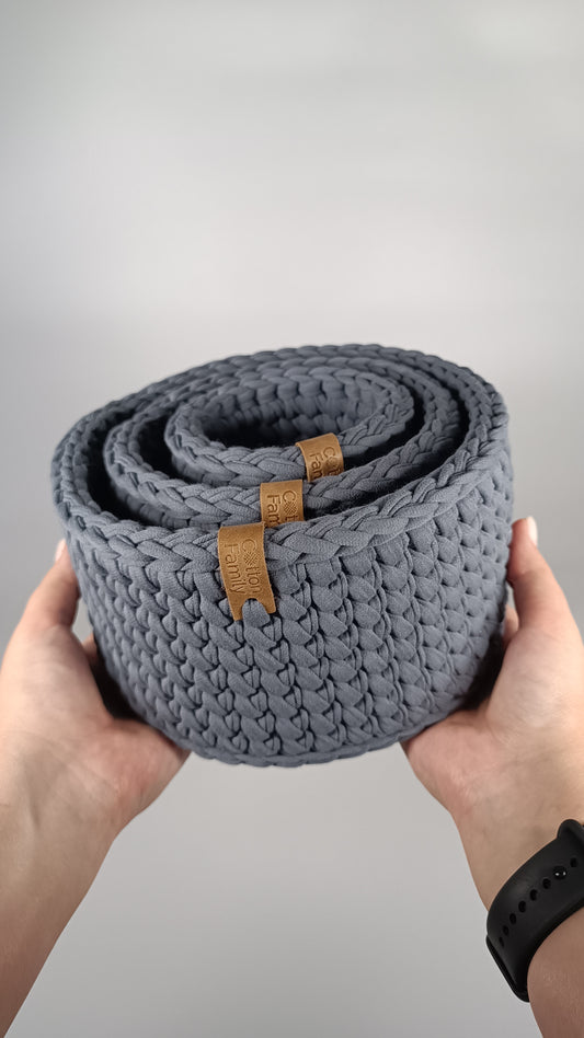 "CLASSIC" Set of 3 Round Organizer Baskets