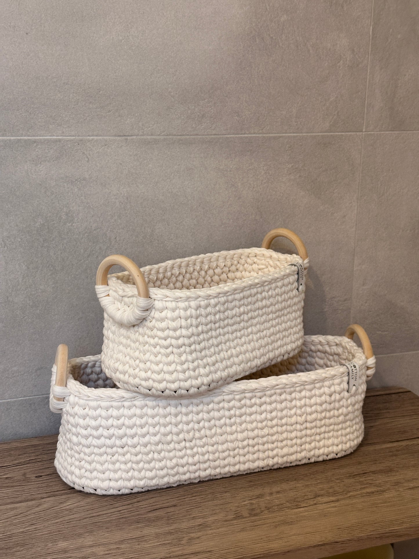 "WOODLOOP" Set of 2 Organizer Baskets
