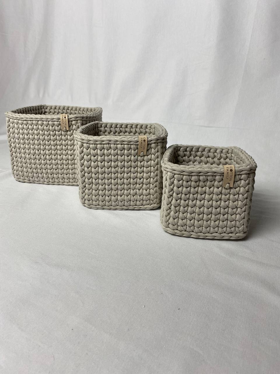 "CUBE" Set of 3 Square Organizer Baskets