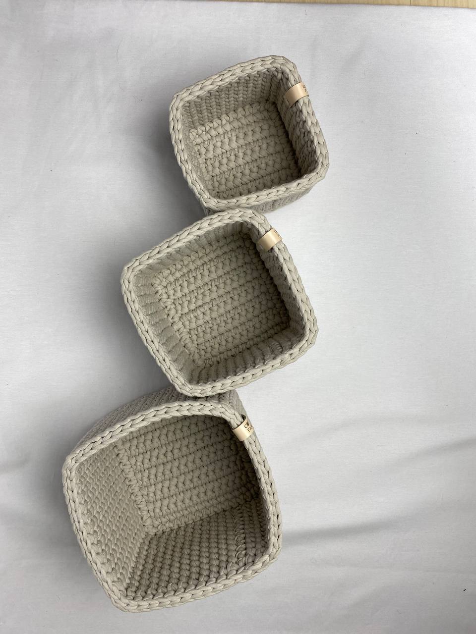"CUBE" Set of 3 Square Organizer Baskets