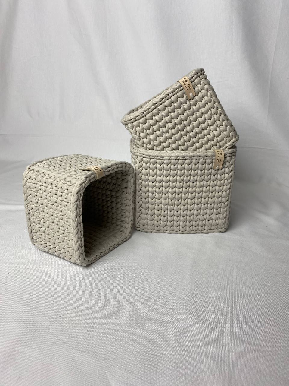 "CUBE" Set of 3 Square Organizer Baskets