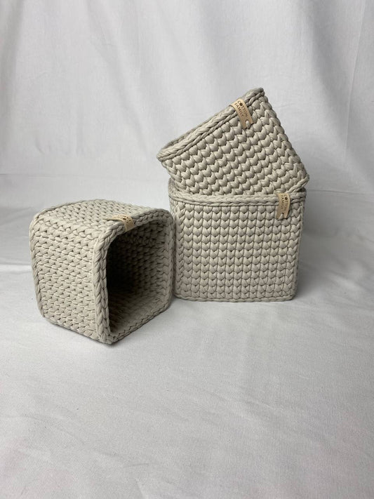"CUBE" Set of 3 Square Organizer Baskets