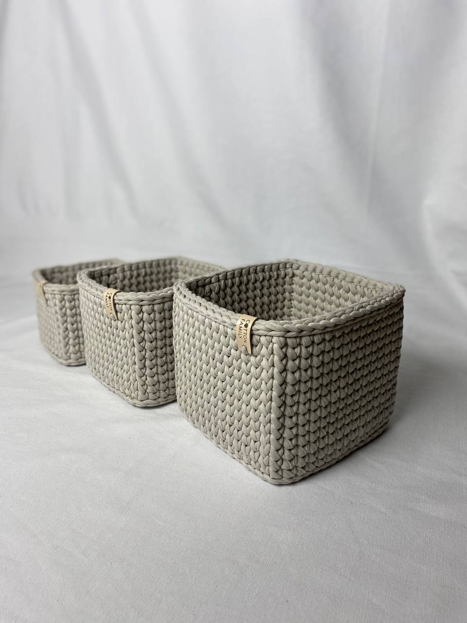 "CUBE" Set of 3 Square Organizer Baskets