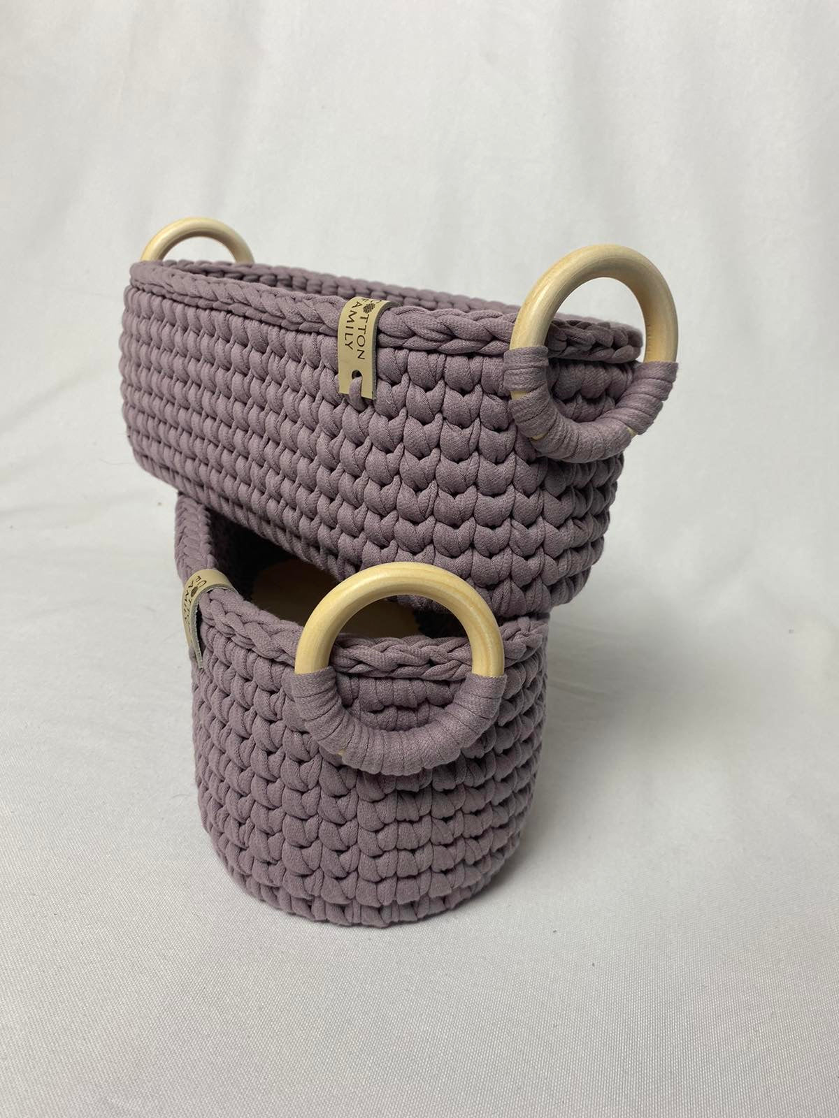 "WOODLOOP" Set of 2 Organizer Baskets