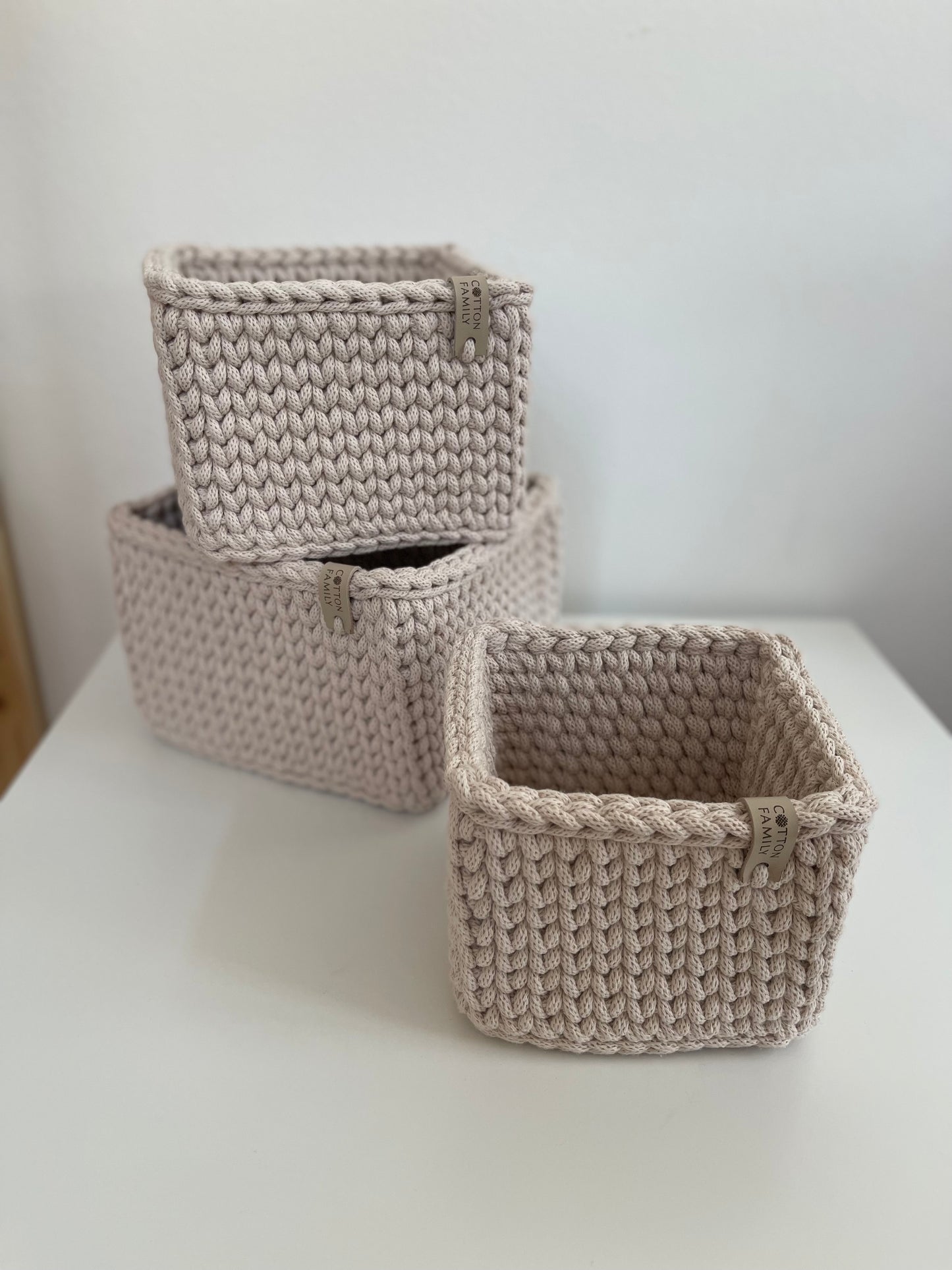 "CUBE" Set of 3 Square Organizer Baskets