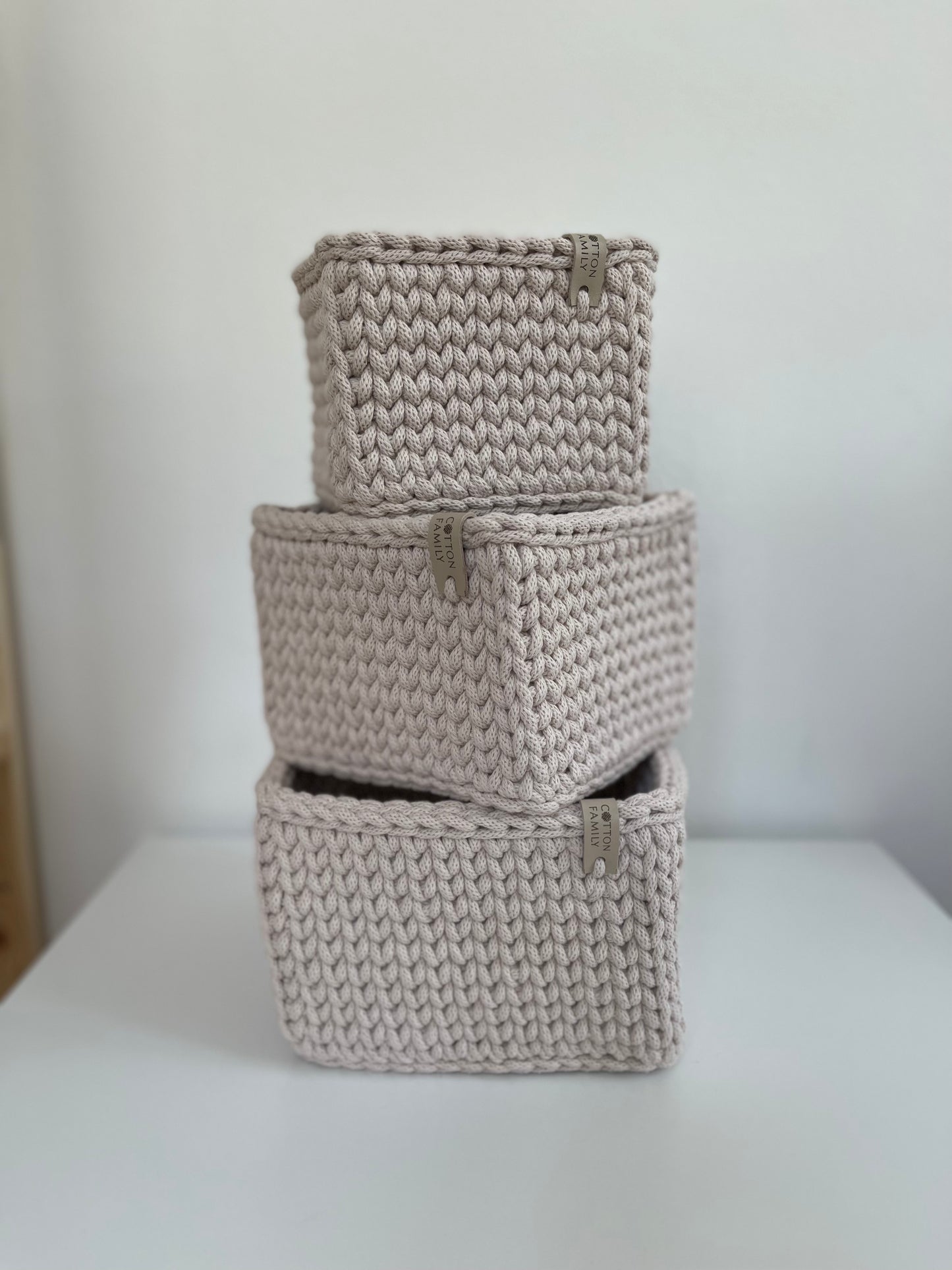 "CUBE" Set of 3 Square Organizer Baskets