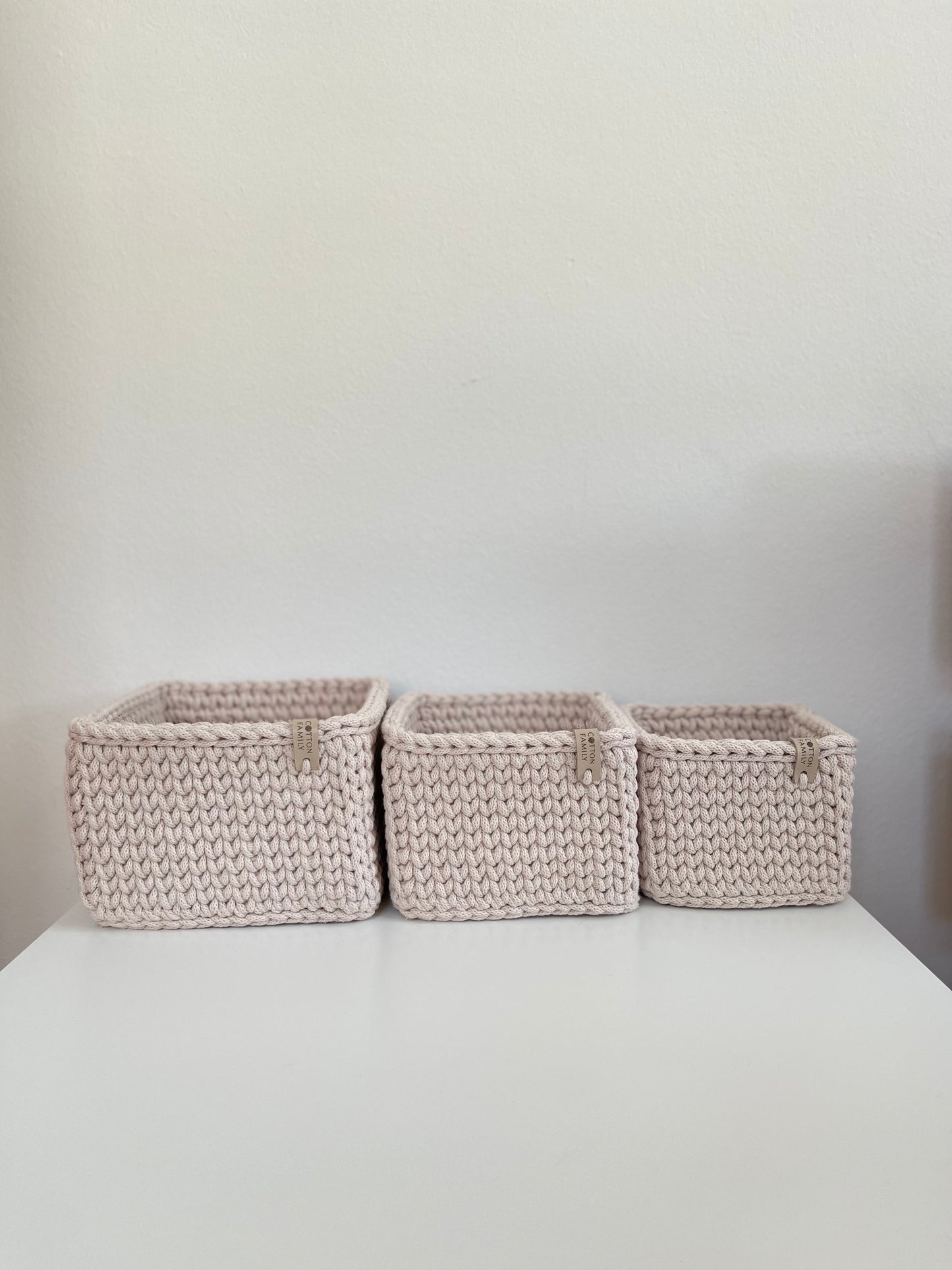"CUBE" Set of 3 Square Organizer Baskets