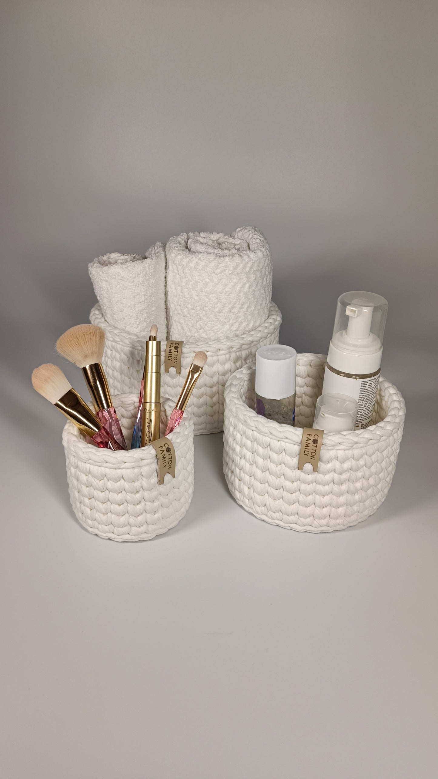 "CLASSIC" Set of 3 Round Organizer Baskets