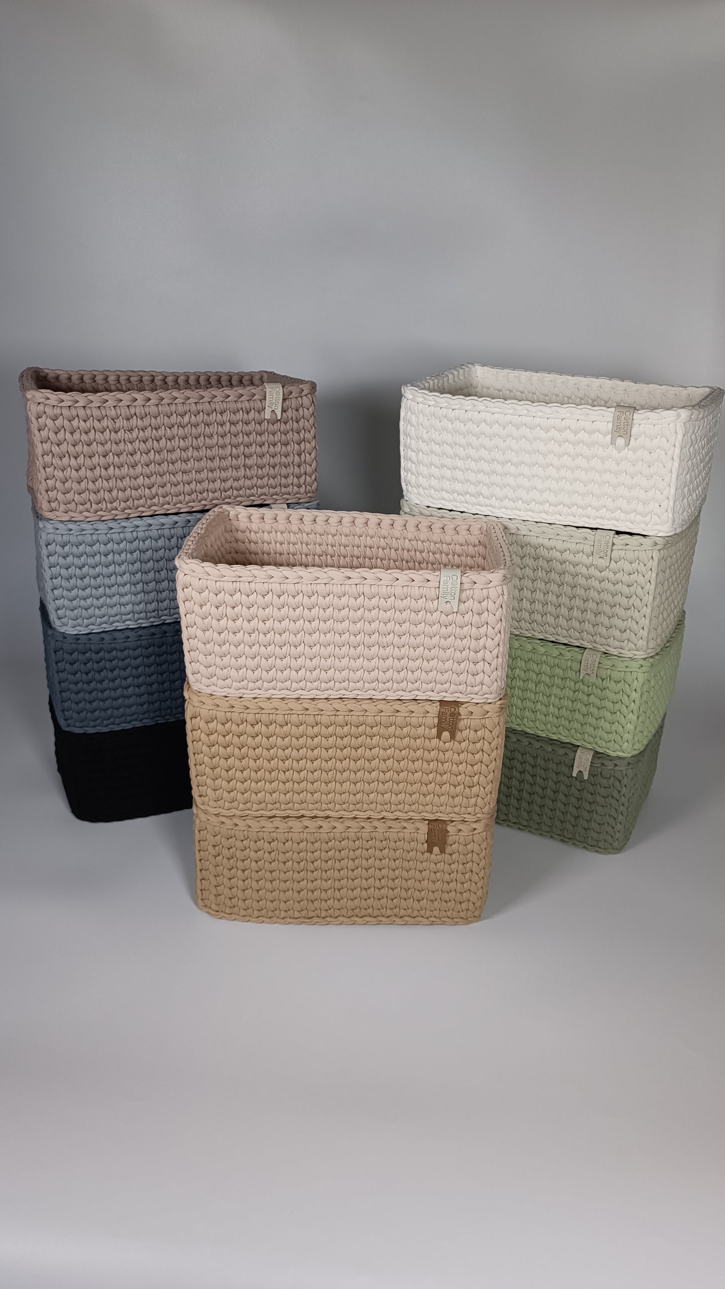 RECTO Basket — Matcha | Handmade Crochet Organizer with Knitted Bottom
