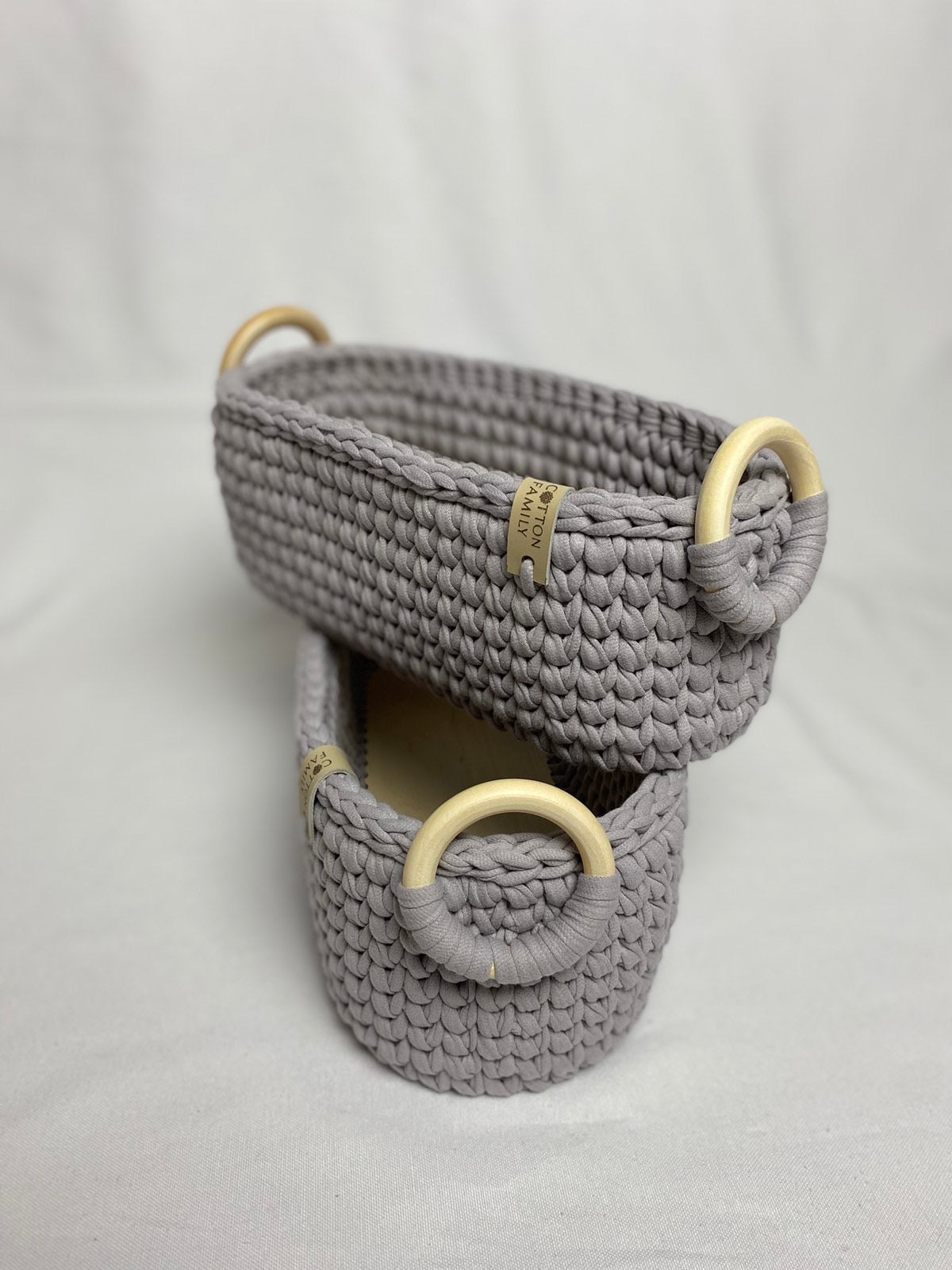 "WOODLOOP" Set of 2 Organizer Baskets