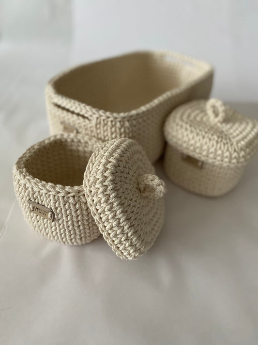 "QUAD BOX" Set of 3 Organizer Baskets