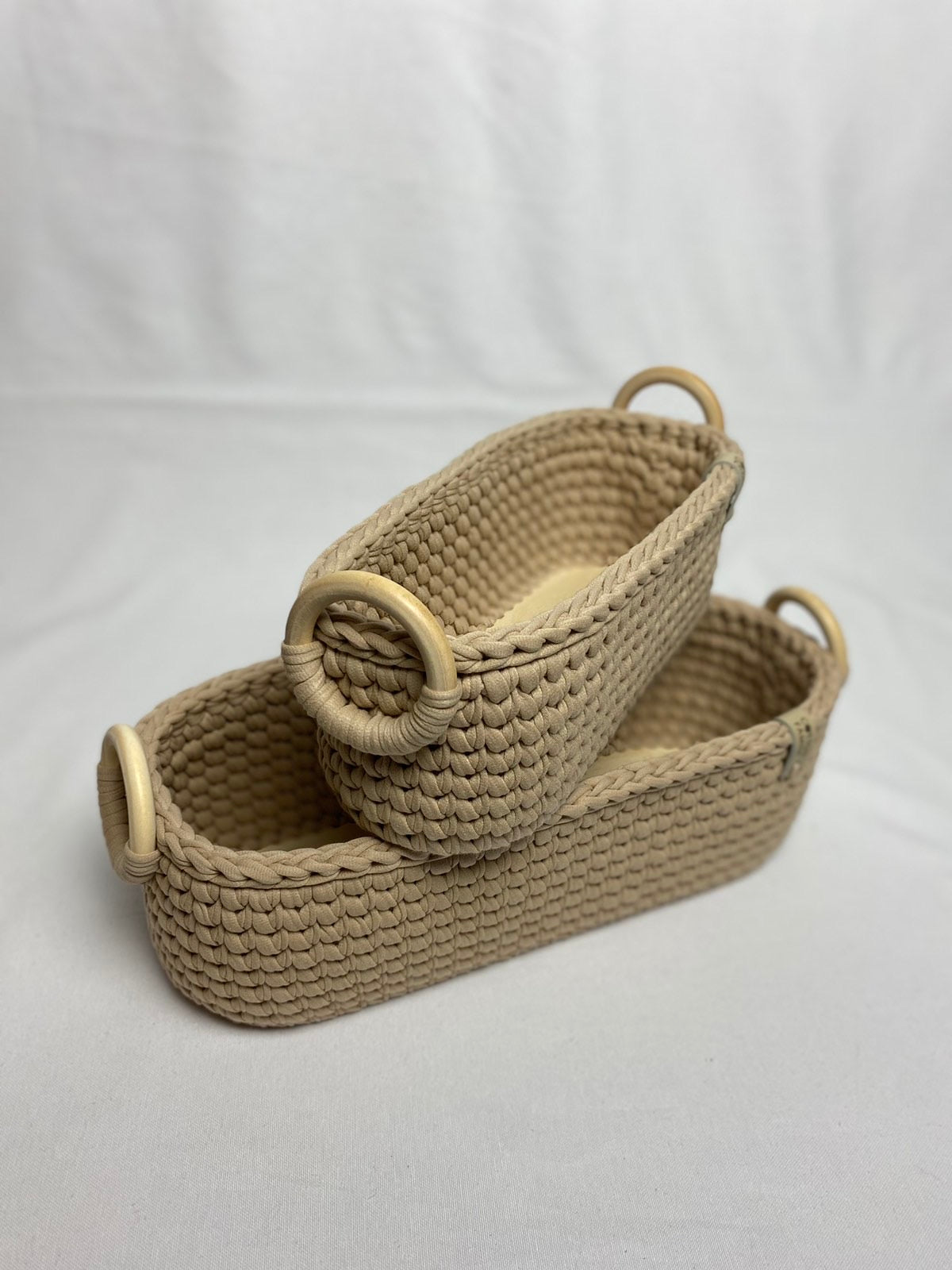 "WOODLOOP" Set of 2 Organizer Baskets