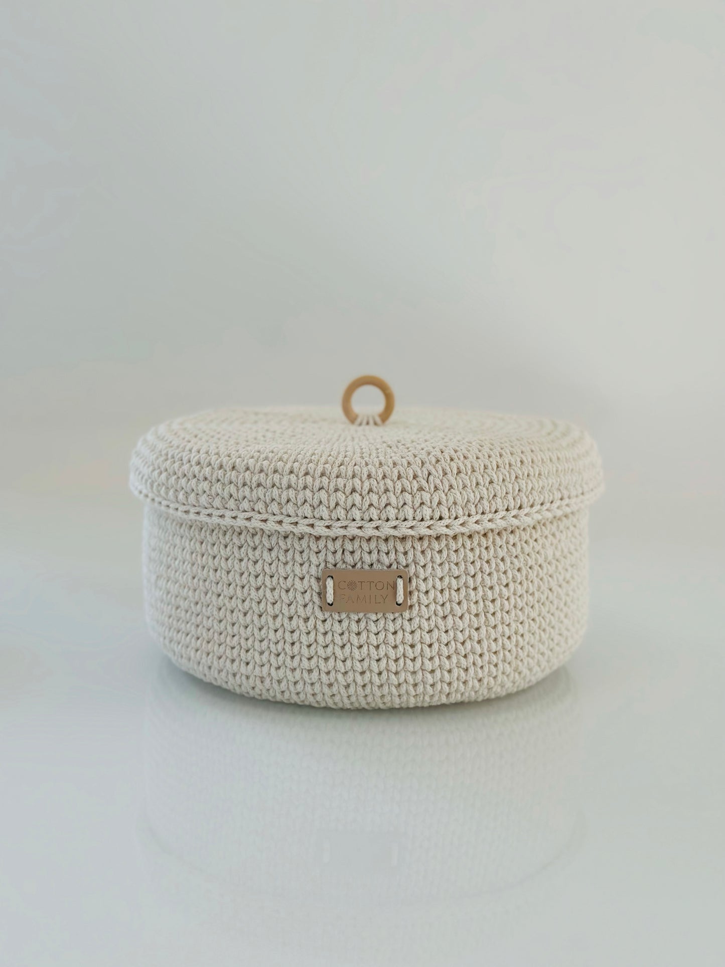 "RING" Round LARGE-Organizer Lidded Basket