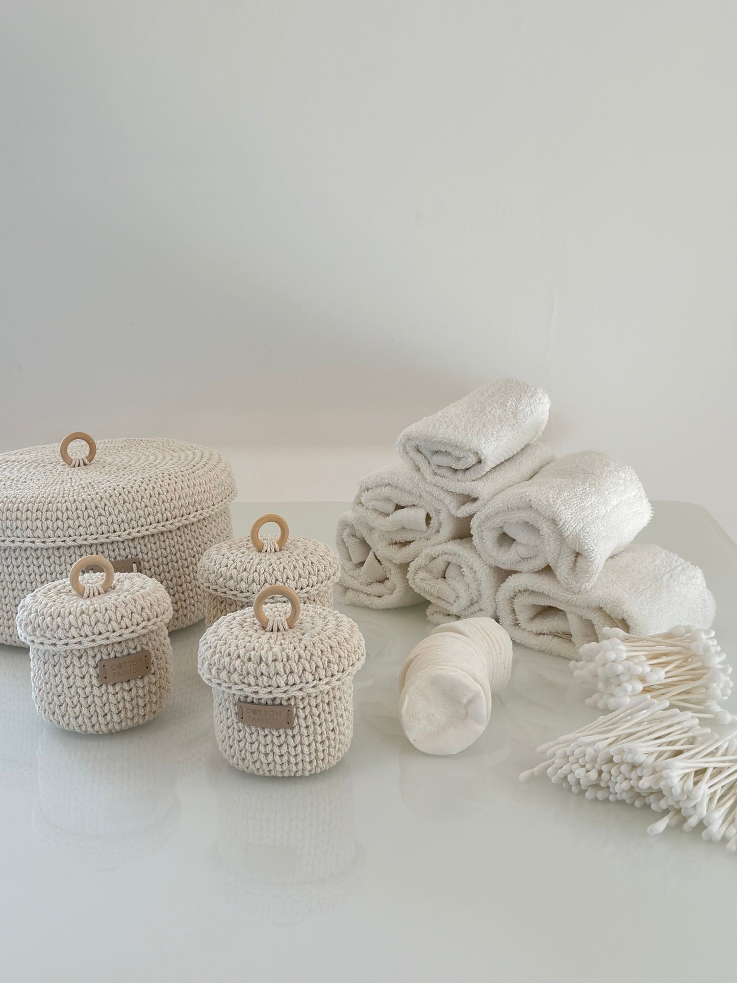 "RING" 3 Round MINI-Organizer Lidded Baskets