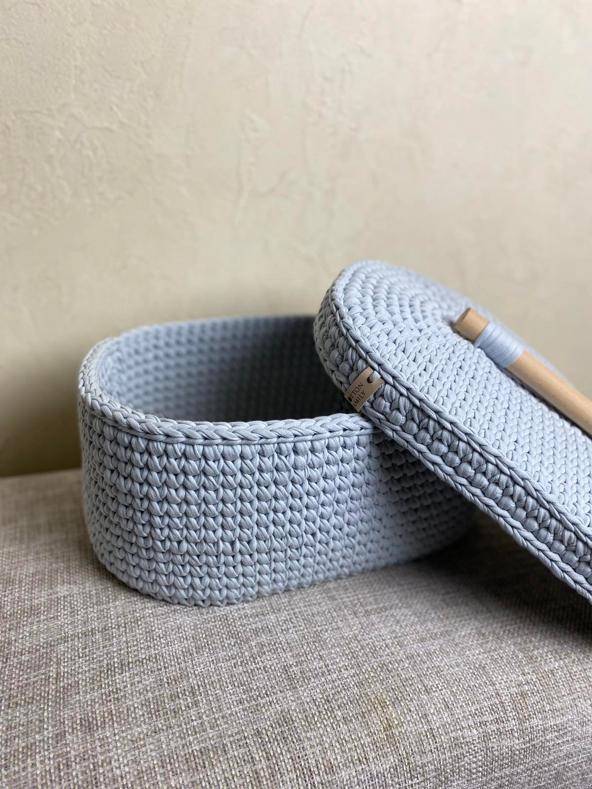 "BOX" Oval Knitted Basket LARGE