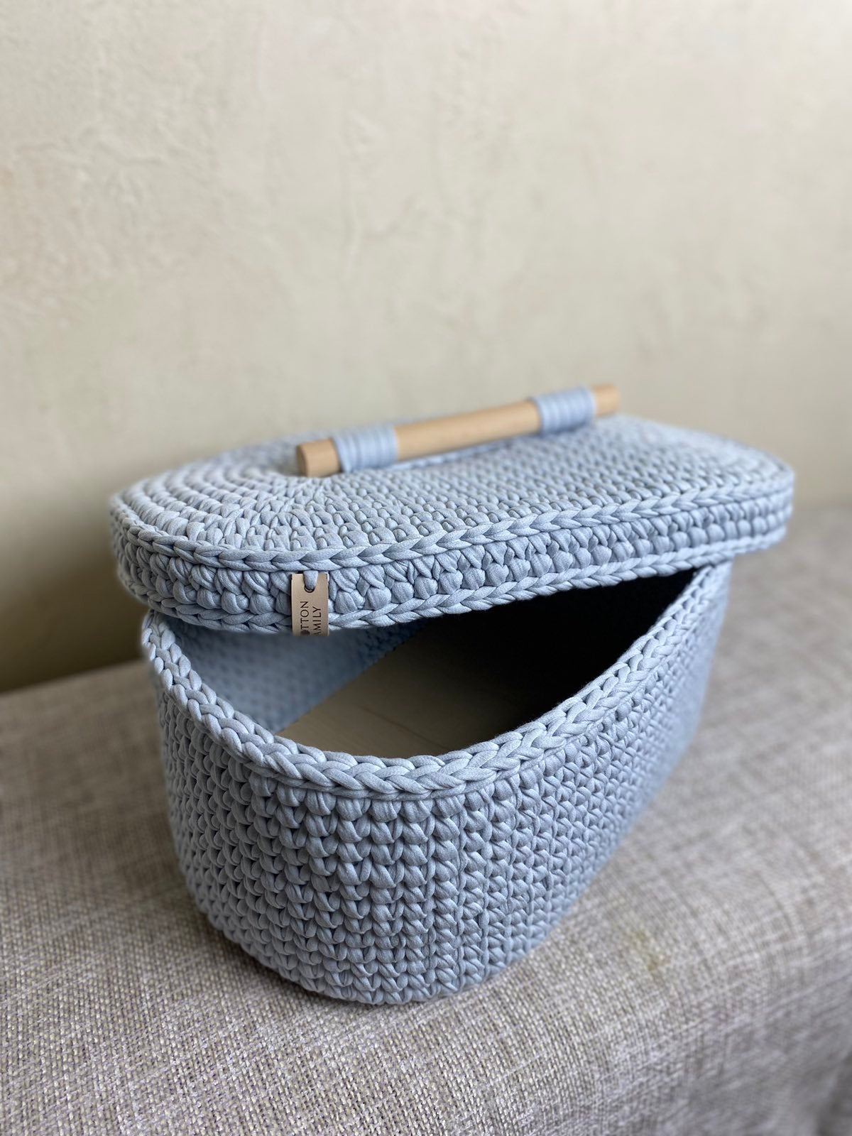 "BOX" Oval Knitted Basket LARGE