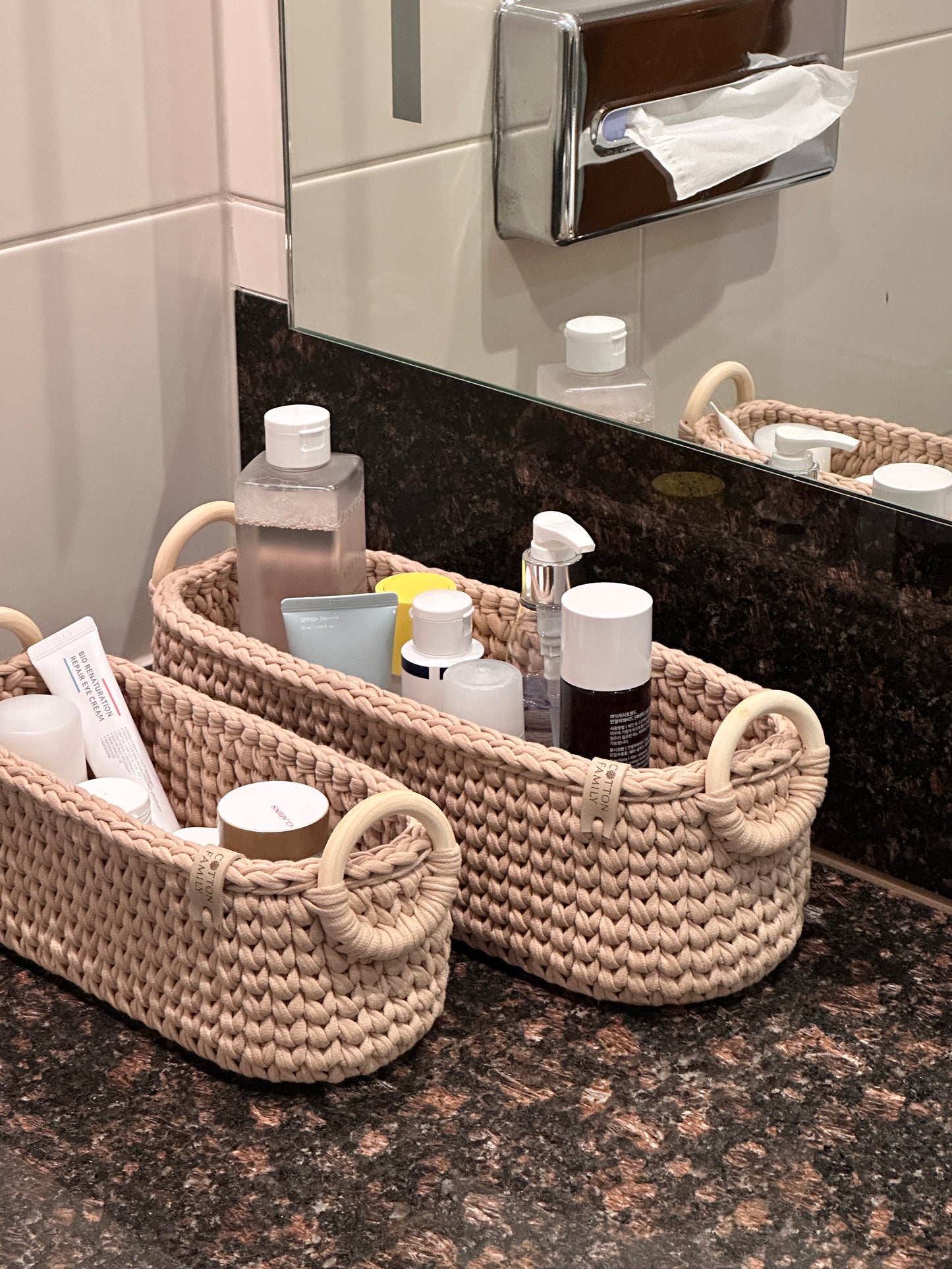 "WOODLOOP" Set of 2 Organizer Baskets