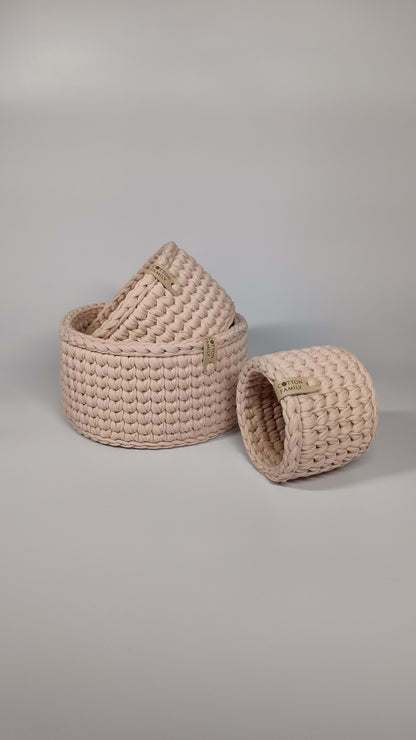 "CLASSIC"  Set of 3 Round Organizer Baskets