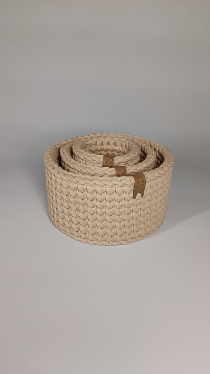 "CLASSIC" Set of 3 Round Organizer Baskets