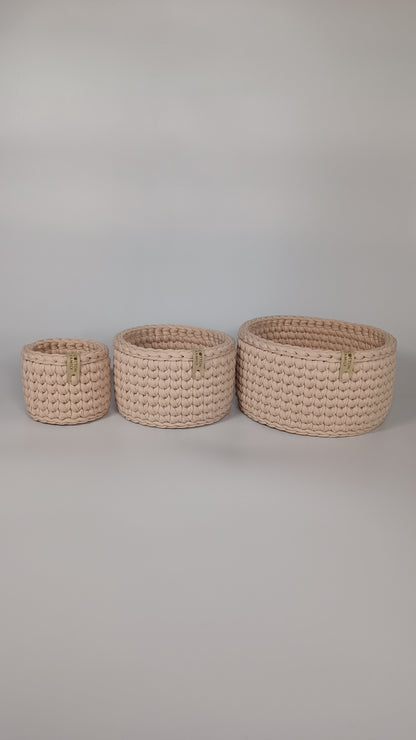 "CLASSIC"  Set of 3 Round Organizer Baskets