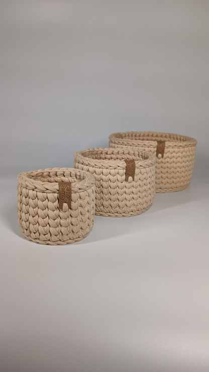 "CLASSIC" Set of 3 Round Organizer Baskets
