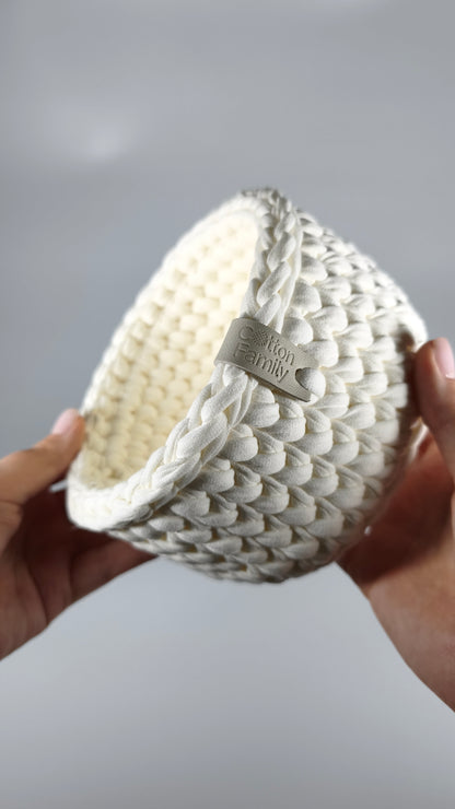 CLASSIC Set — Milk | Handmade Round Crochet Storage Baskets (Set of 3)