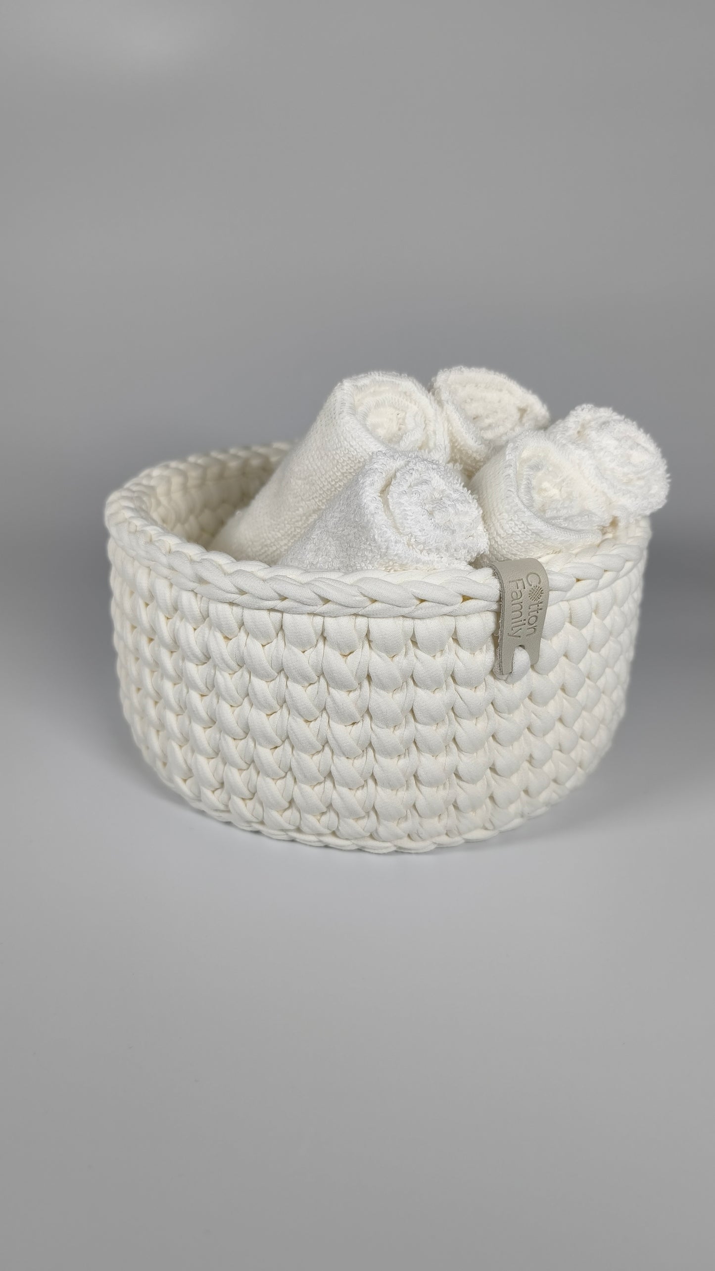CLASSIC Set — Milk | Handmade Round Crochet Storage Baskets (Set of 3)