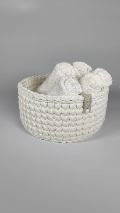 CLASSIC Set — Milk | Handmade Round Crochet Storage Baskets (Set of 3)