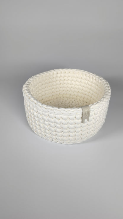 CLASSIC Set — Milk | Handmade Round Crochet Storage Baskets (Set of 3)
