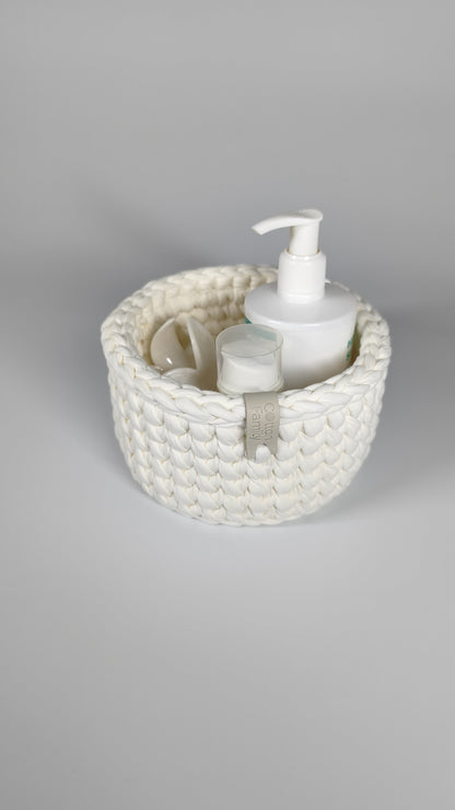 CLASSIC Set — Milk | Handmade Round Crochet Storage Baskets (Set of 3)