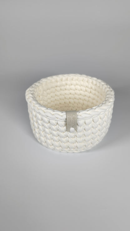 CLASSIC Set — Milk | Handmade Round Crochet Storage Baskets (Set of 3)