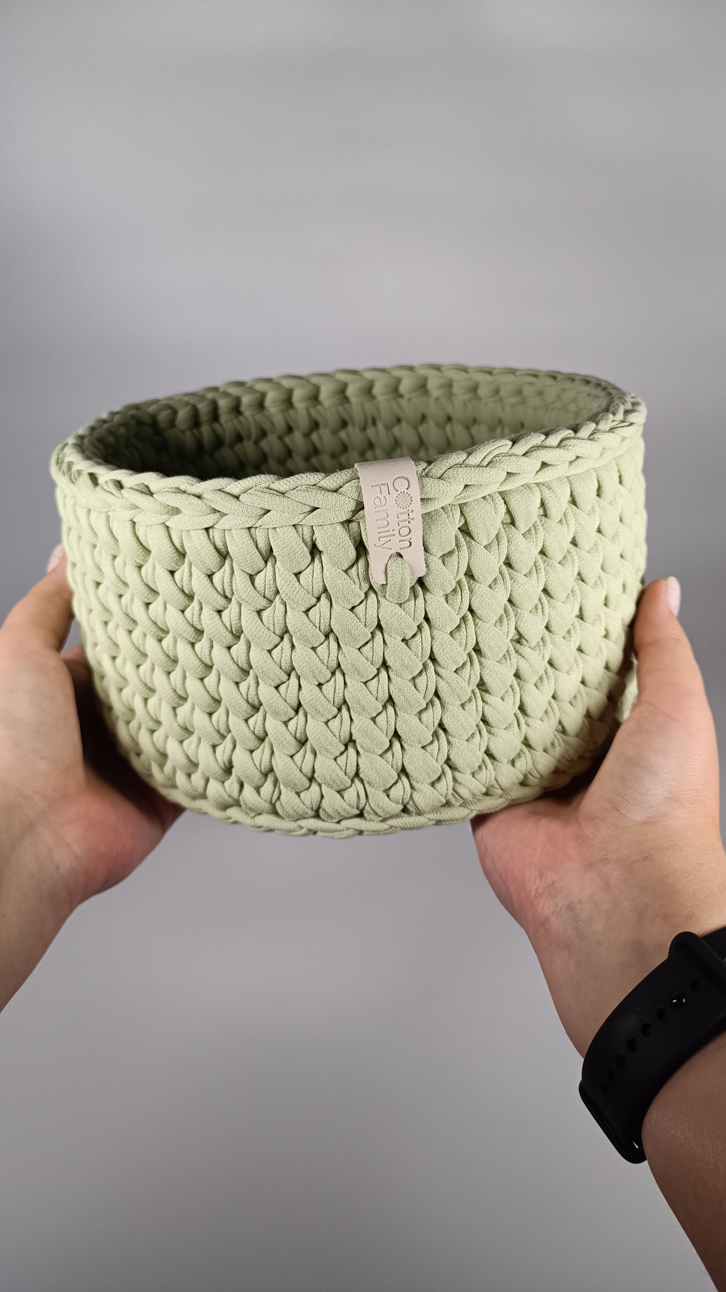 CLASSIC Set — Matcha | Handmade Round Crochet Storage Baskets (Set of 3)