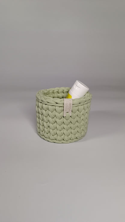 CLASSIC Set — Matcha | Handmade Round Crochet Storage Baskets (Set of 3)