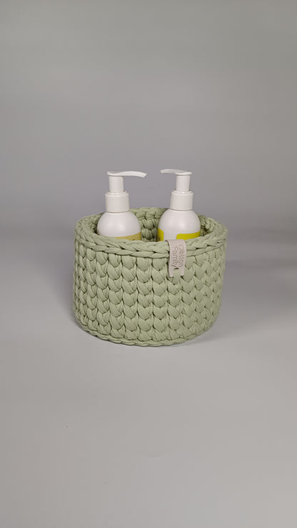 CLASSIC Set — Matcha | Handmade Round Crochet Storage Baskets (Set of 3)
