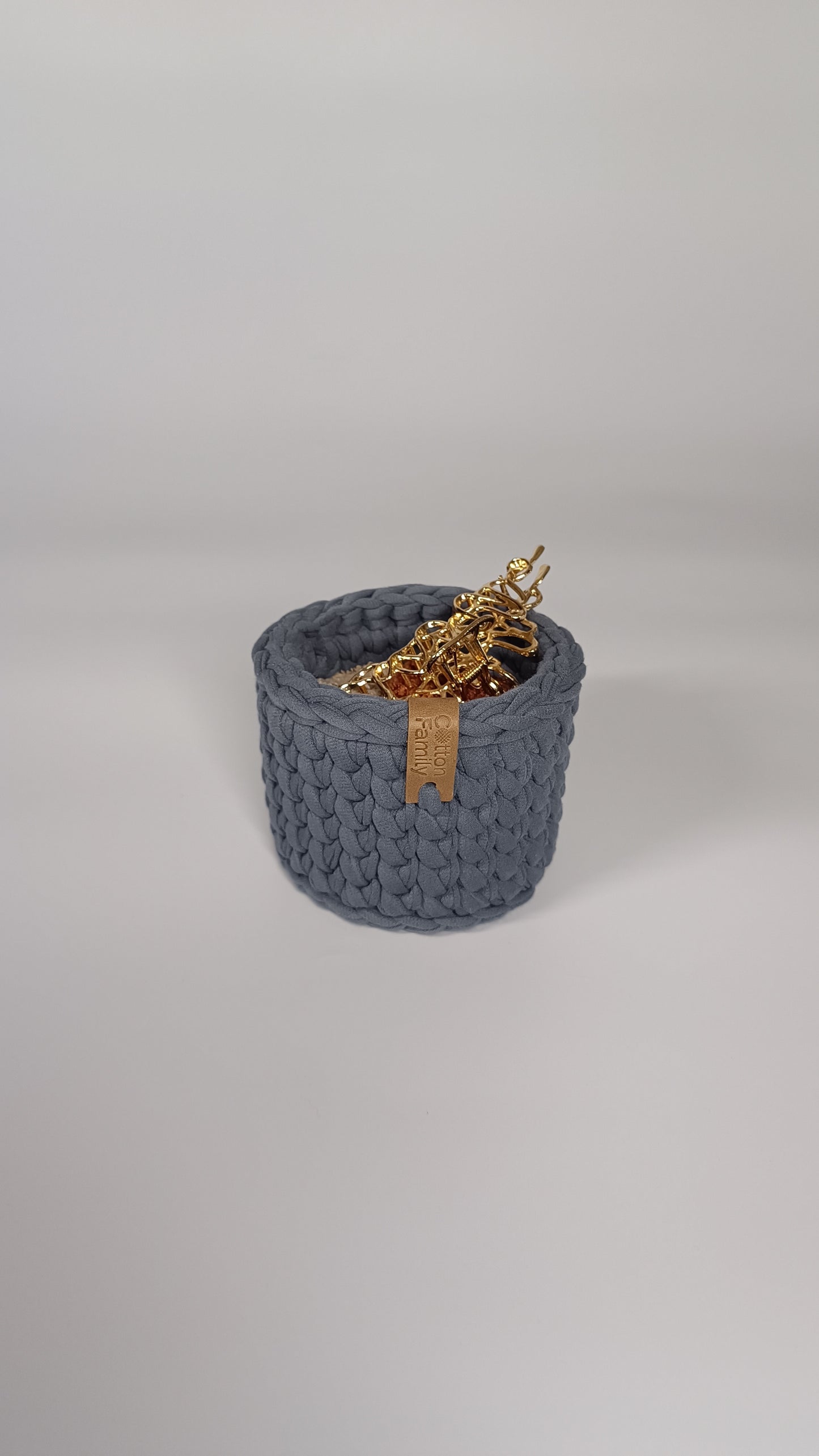 CLASSIC Set — Storm | Handmade Round Crochet Storage Baskets (Set of 3)