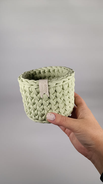 CLASSIC Set — Matcha | Handmade Round Crochet Storage Baskets (Set of 3)