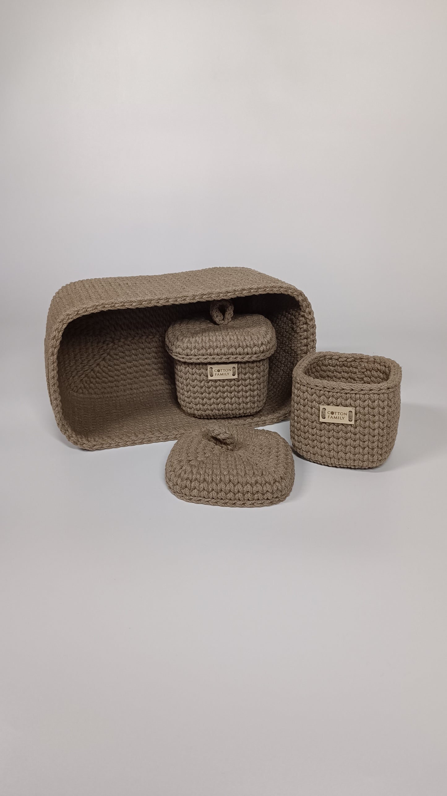 QUAD BOX Set — Coffee | Deep Neutral Handmade Organizers