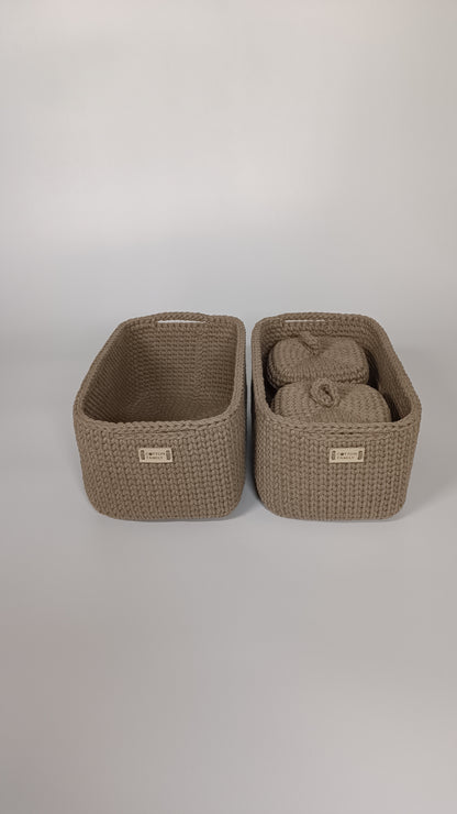 QUAD BOX Set — Coffee | Deep Neutral Handmade Organizers