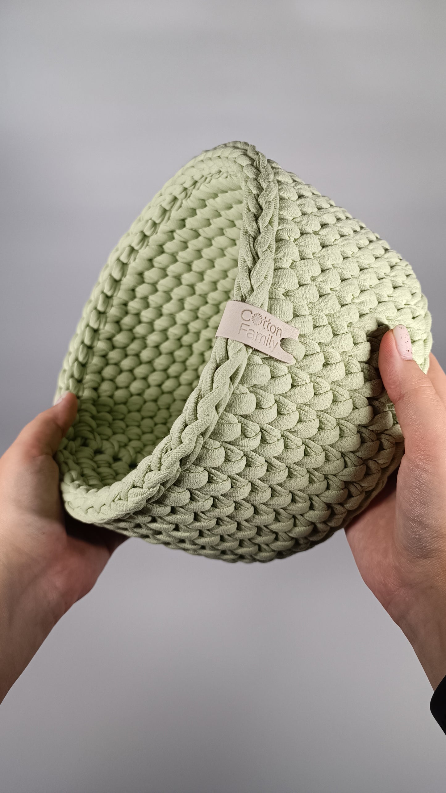 CLASSIC Set — Matcha | Handmade Round Crochet Storage Baskets (Set of 3)