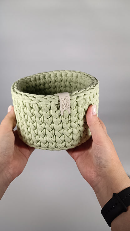 CLASSIC Set — Matcha | Handmade Round Crochet Storage Baskets (Set of 3)