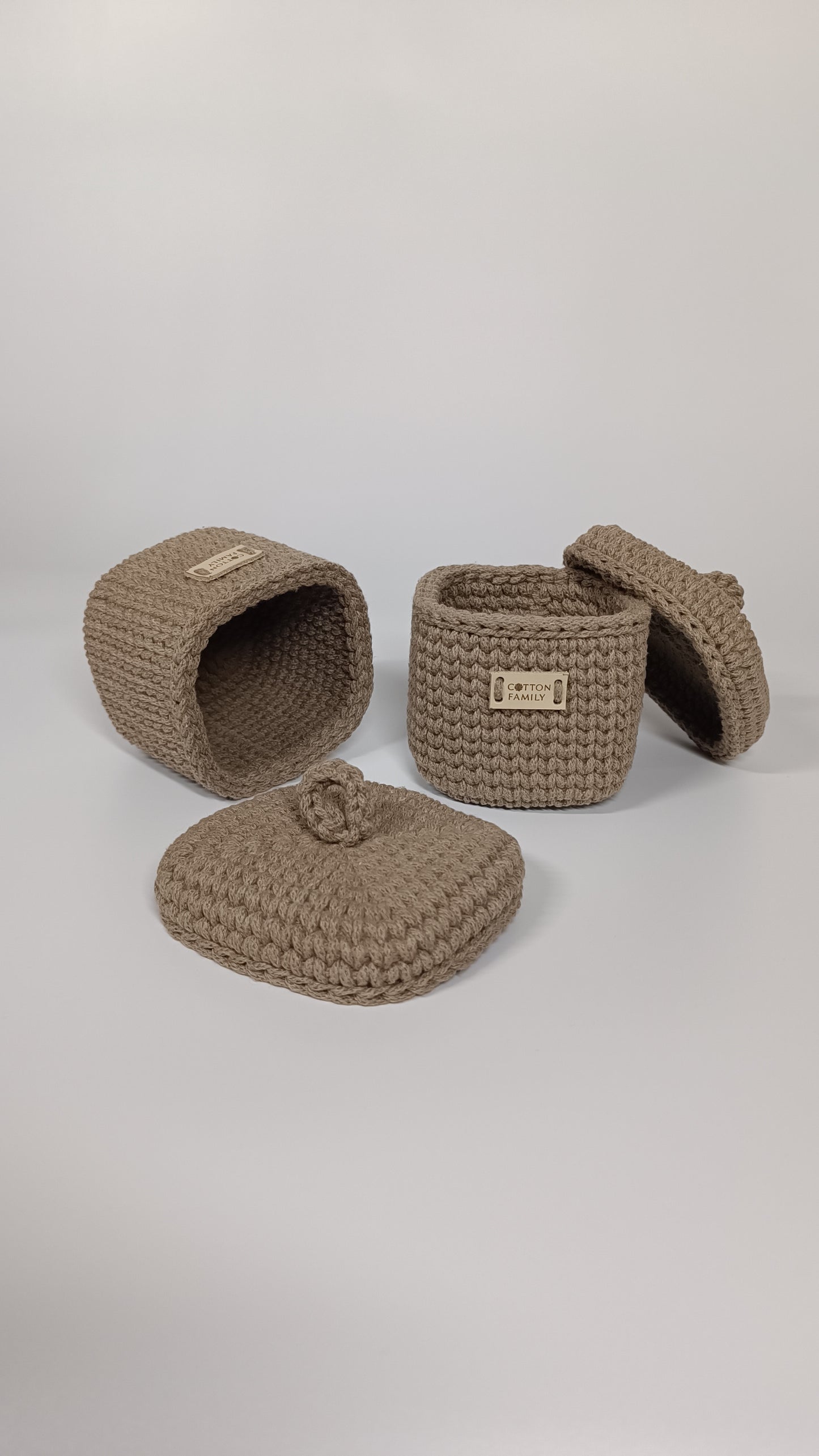 QUAD BOX Set — Coffee | Deep Neutral Handmade Organizers